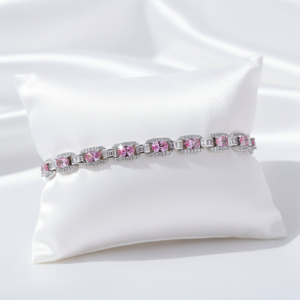 Pulsera Cubana Rosa | Circonita
