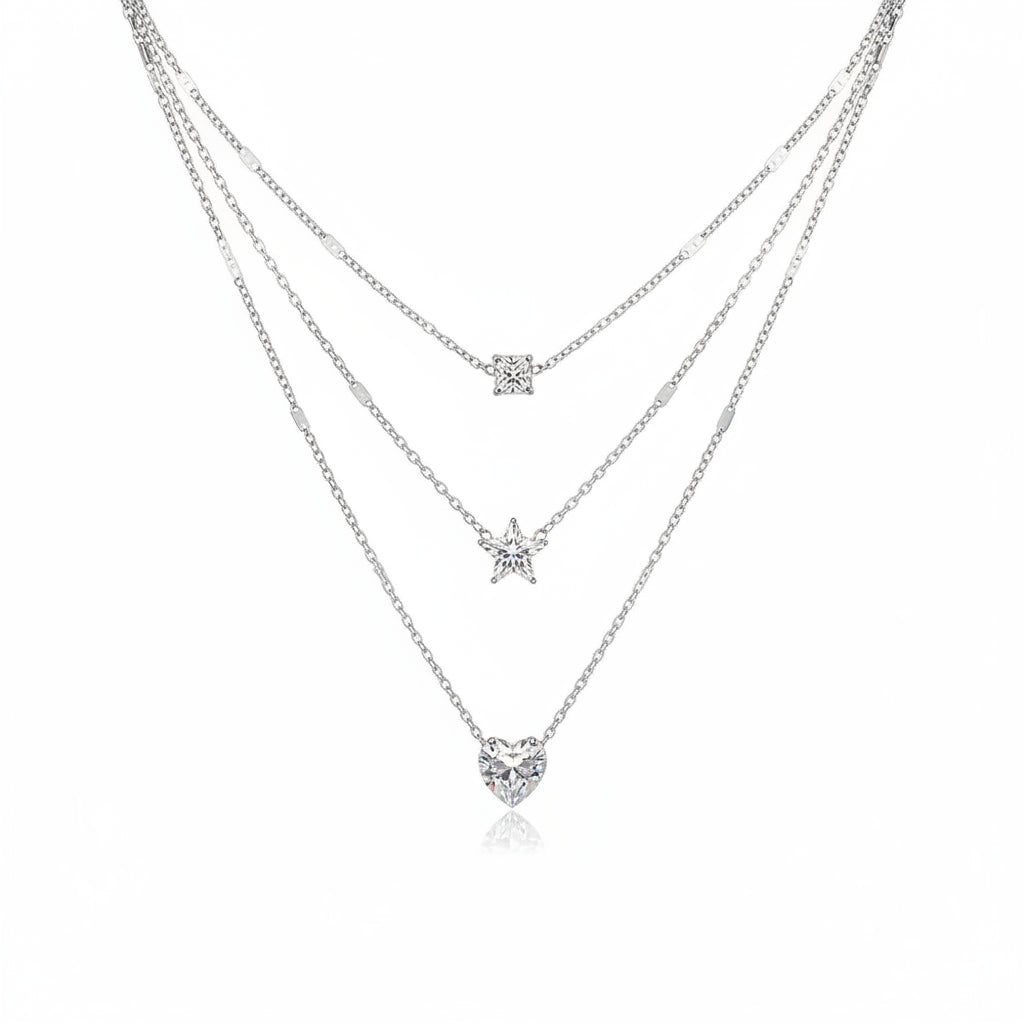 Collar Triple Capa Circonita | Dorado