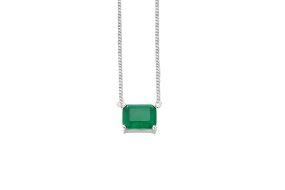 Collar Circón Verde Cuadrado | Plata 925