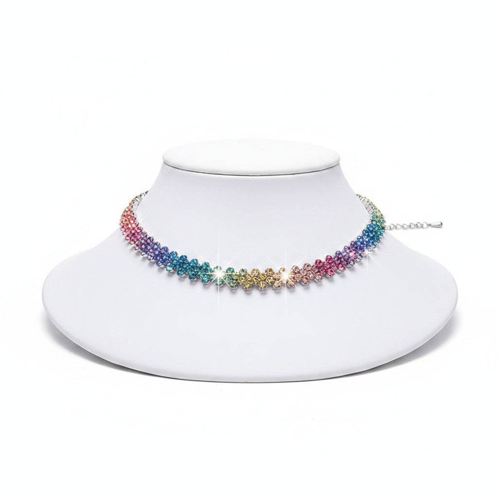 Collar Gargantilla Multicolor de Cristal
