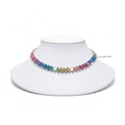 Collar Gargantilla Multicolor de Cristal