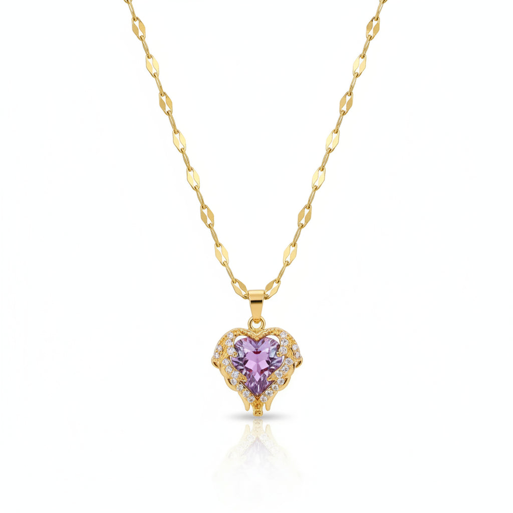 Collar Corazón Circonita | Acero
