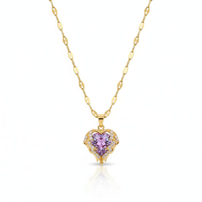 Collar Corazón Circonita | Acero