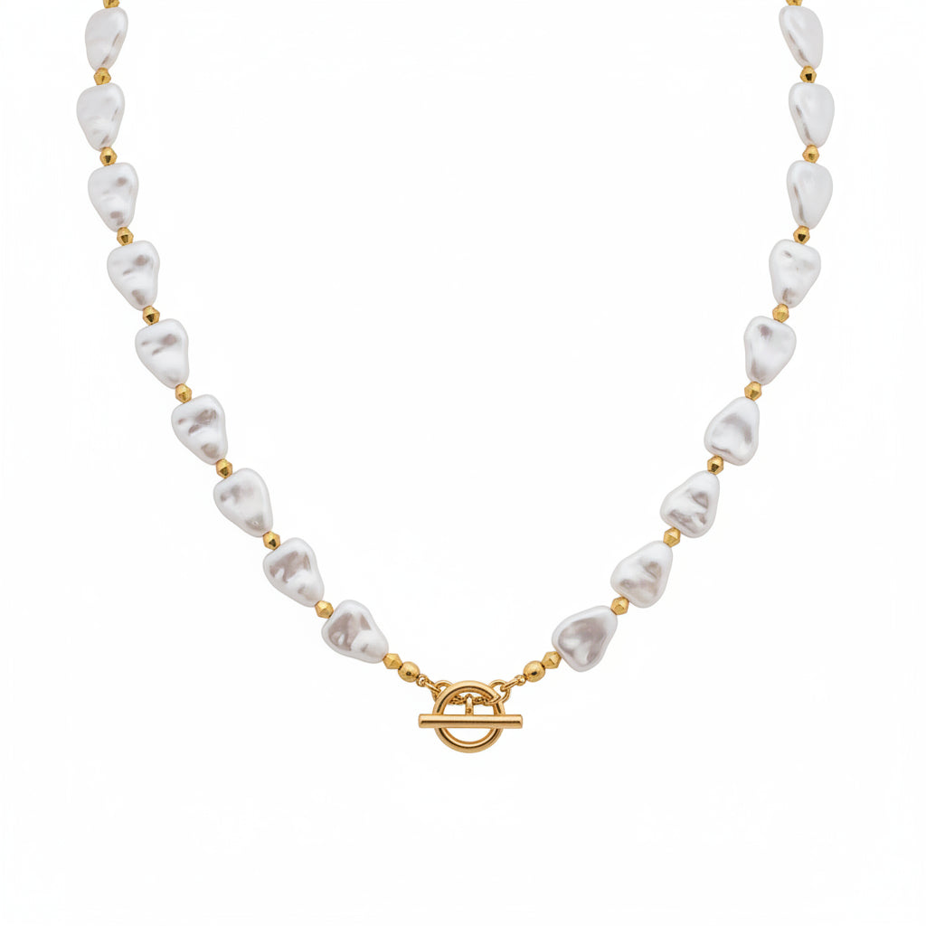 Collar Perla Corazón Colgante