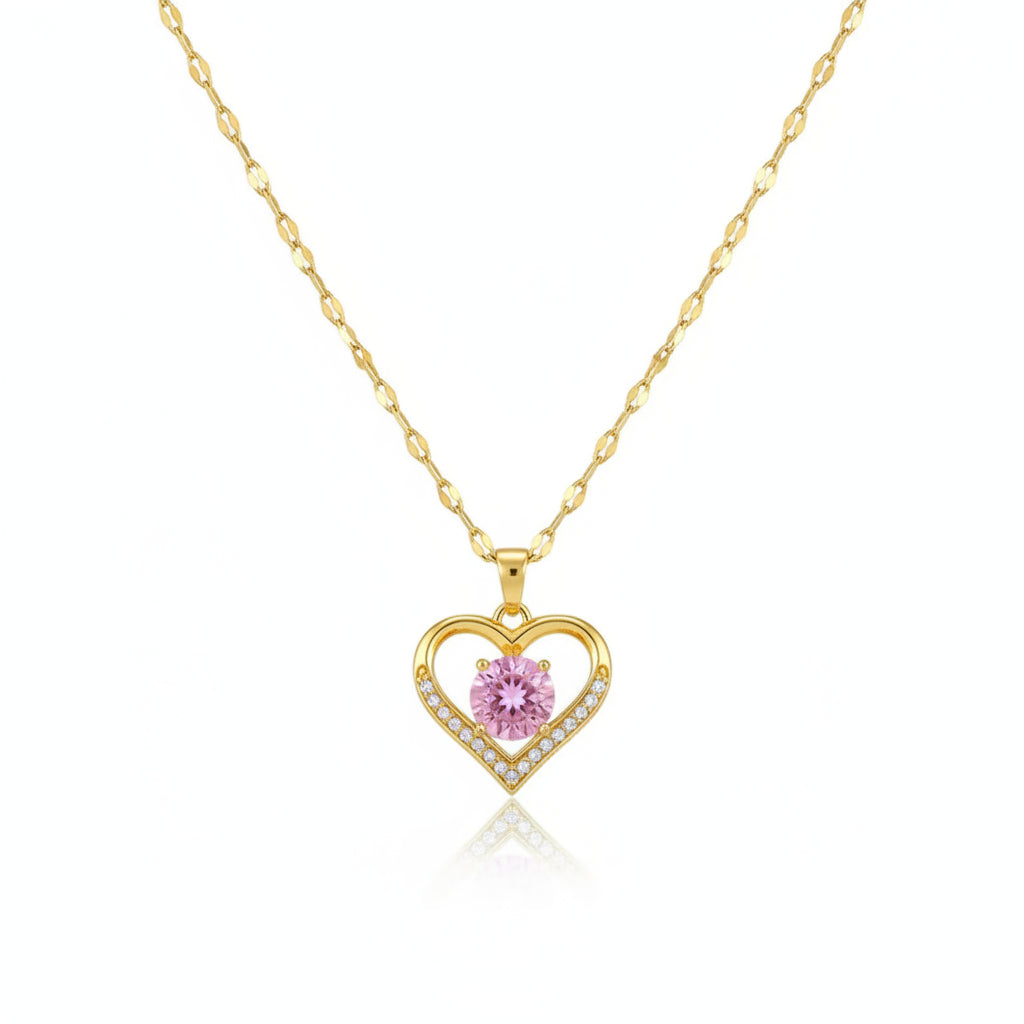 Collar Corazón Circonita | Acero