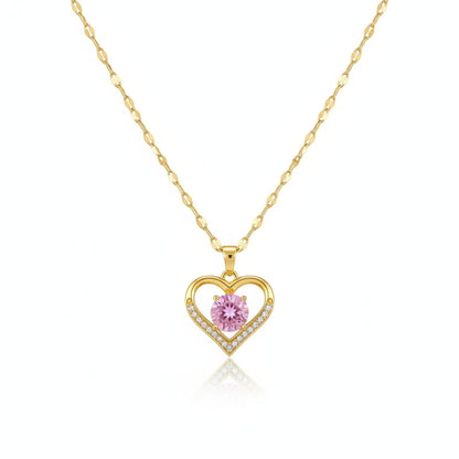Collar Corazón Circonita | Acero