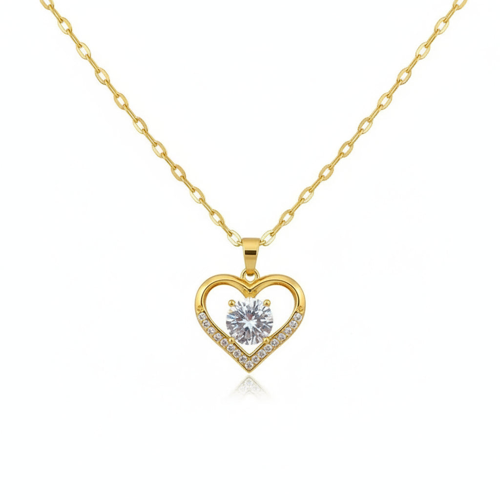 Collar Corazón Circonita | Acero