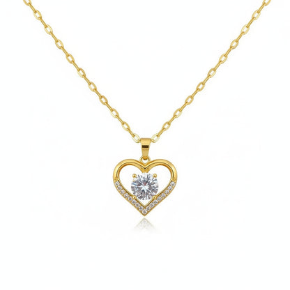 Collar Corazón Circonita | Acero