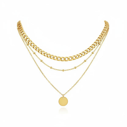 Collar Triple Capa Circonita | Dorado