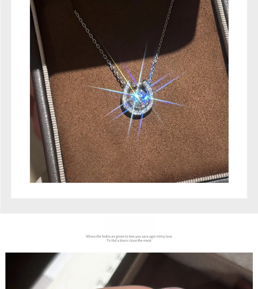 Collar Herradura Moissanita | Plata 925