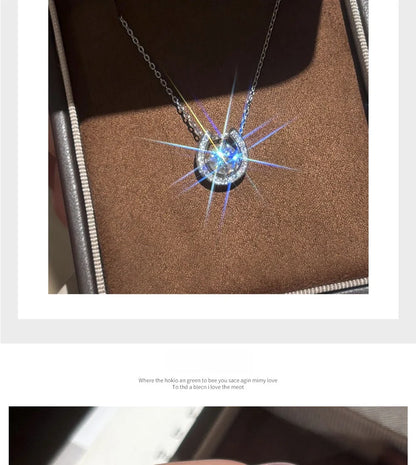 Collar Herradura Moissanita | Plata 925