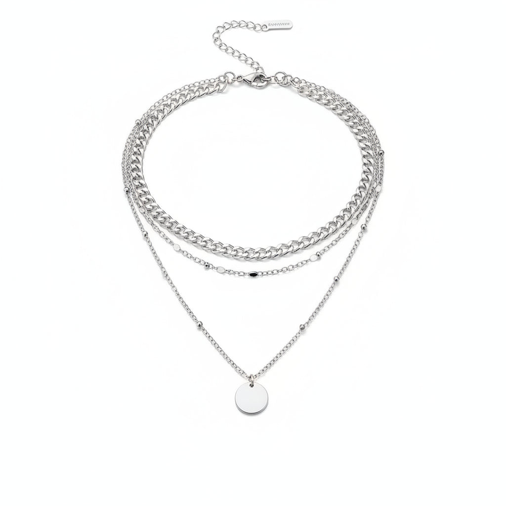 Collar Triple Capa Circonita | Dorado