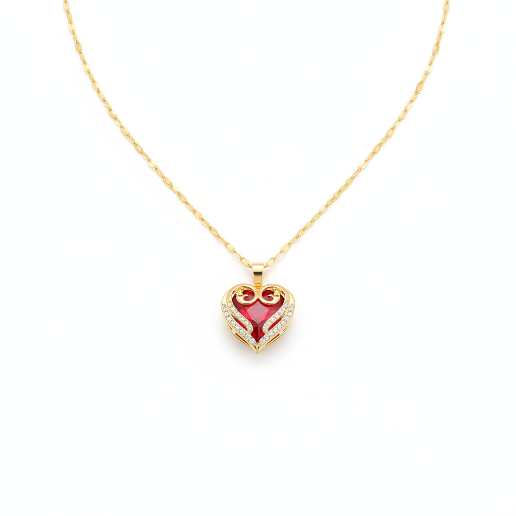 Collar Corazón Circonita | Acero