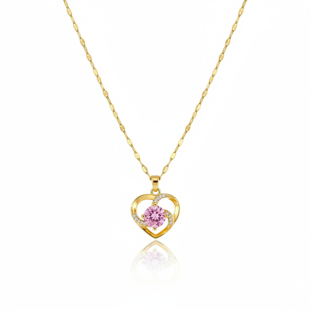 Collar Corazón Circonita | Acero