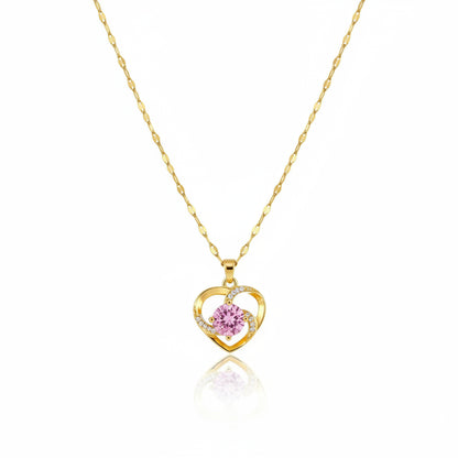 Collar Corazón Circonita | Acero