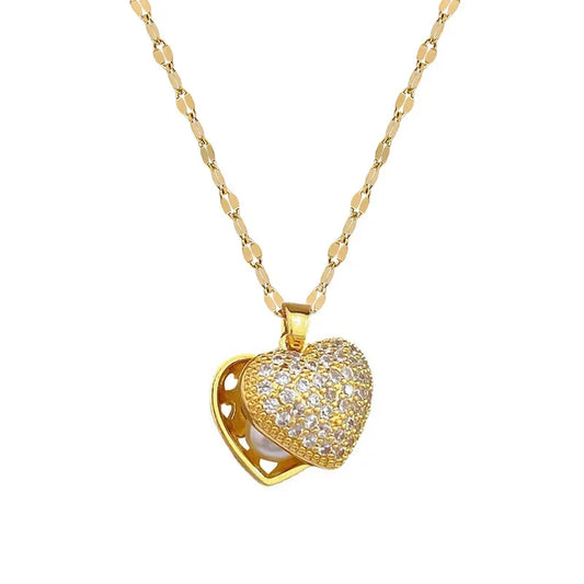Collar Corazón Circonita | Acero