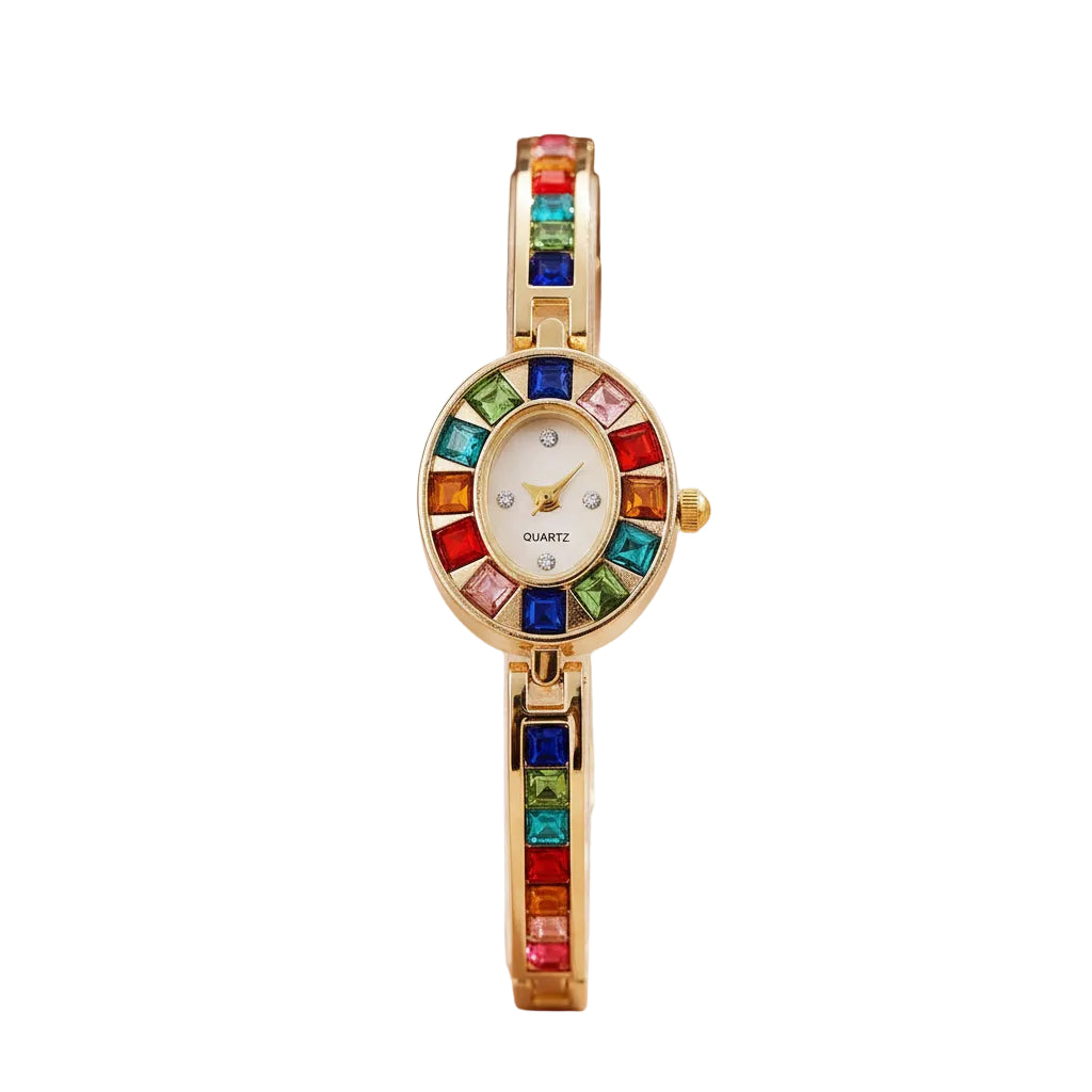 Set 5 Piezas Reloj con Strass y Pulsera de Cuentas