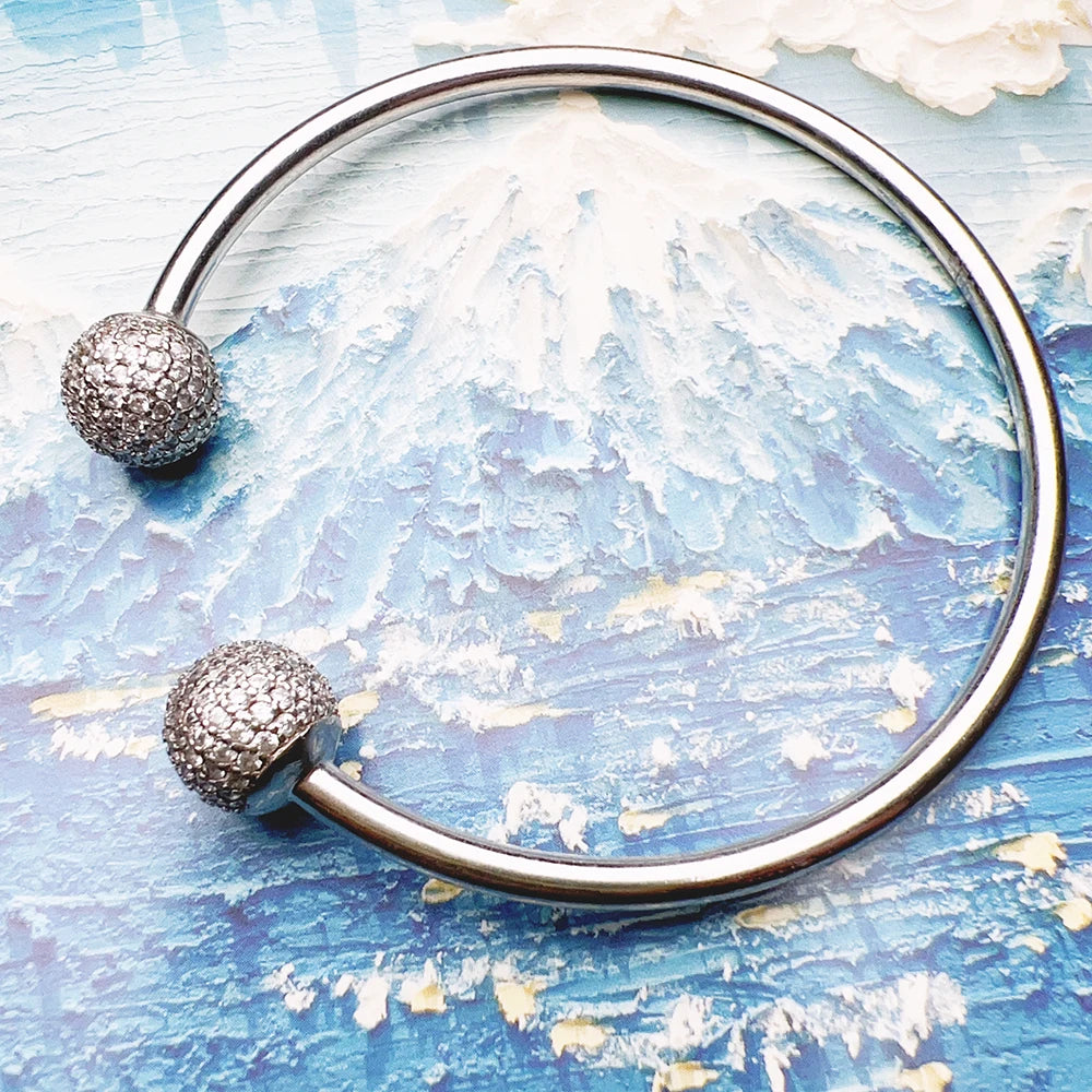 Pulsera Circonita Abierta | Plata 925