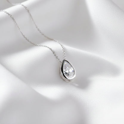 Collar Gota Moissanita | Plata 925 GRA