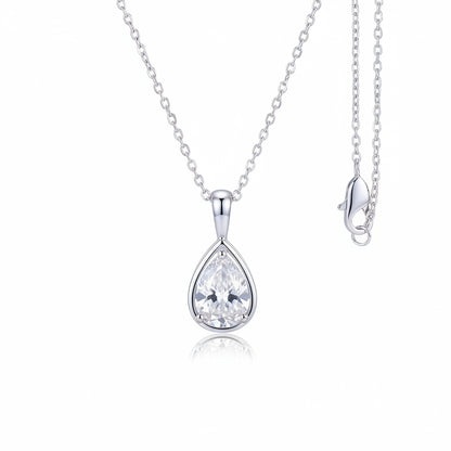 Collar Gota Moissanita | Plata 925 GRA