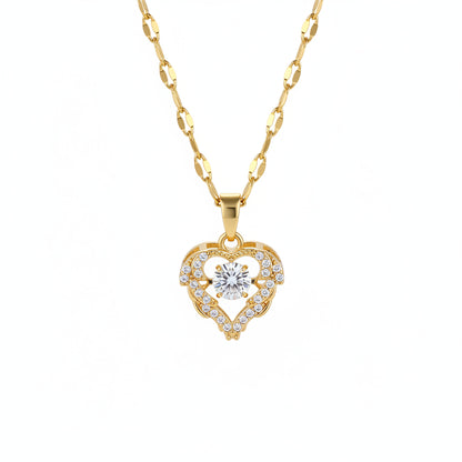 Collar Corazón Circonita Dorado