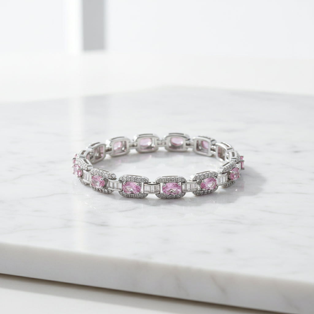 Pulsera Cubana Rosa | Circonita
