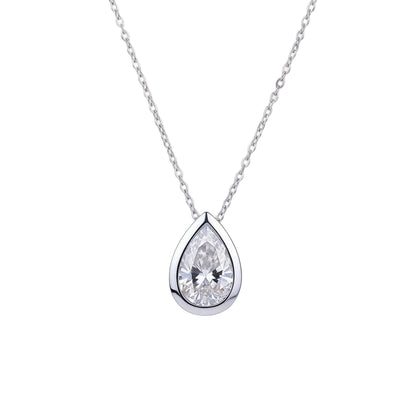 Collar Gota Moissanita | Plata 925 GRA