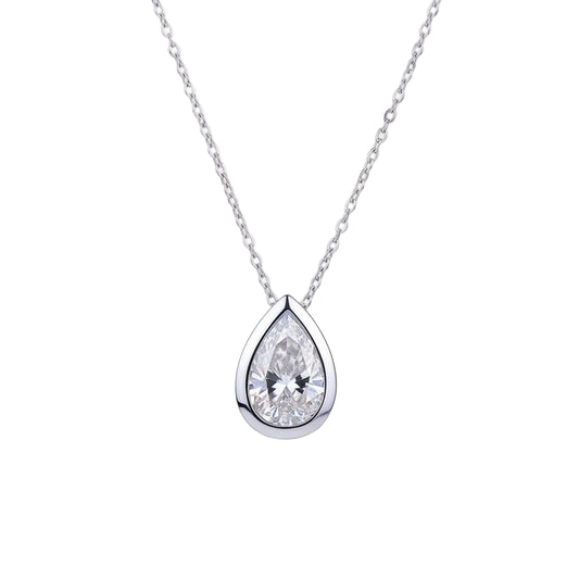 Collar Gota Moissanita | Plata 925 GRA