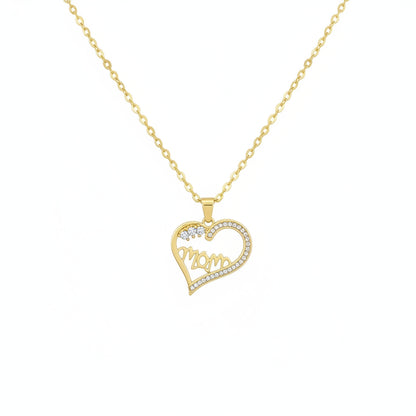 Collar Corazón Circonita Dorado