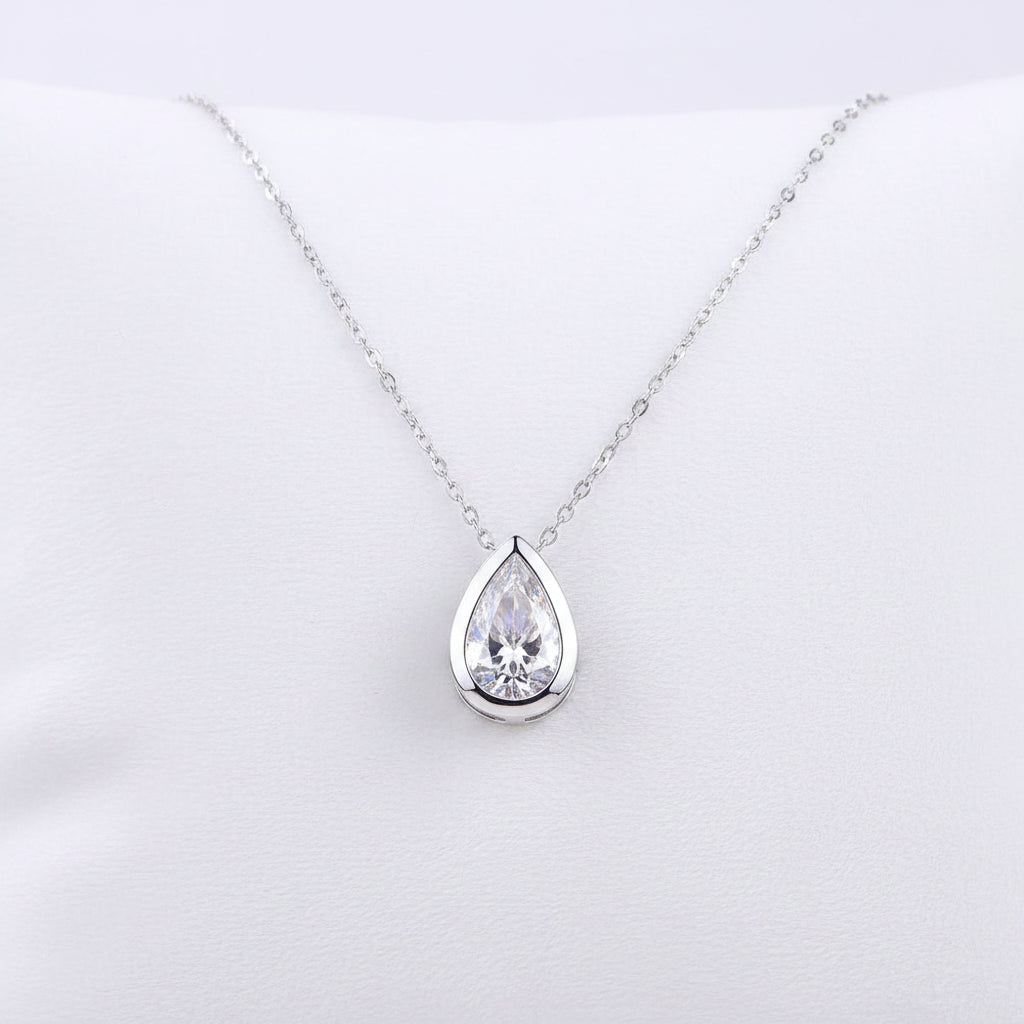 Collar Gota Moissanita | Plata 925 GRA