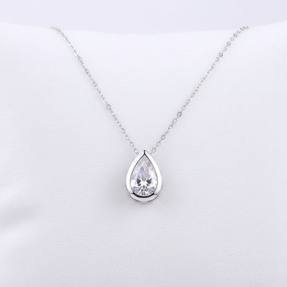 Collar Gota Moissanita | Plata 925 GRA