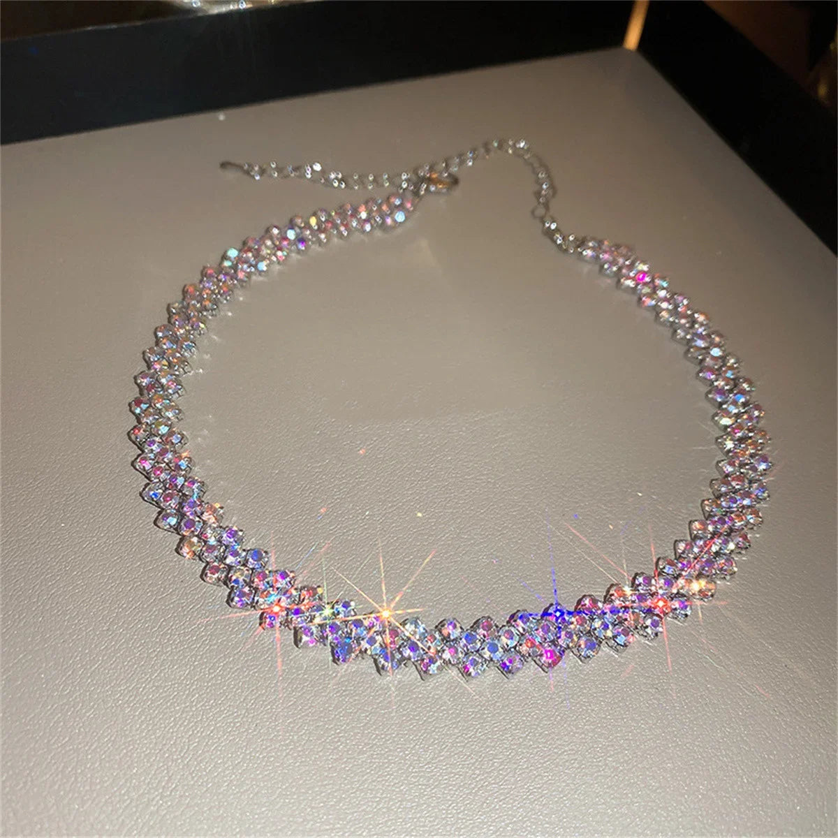 Collar Gargantilla Multicolor de Cristal