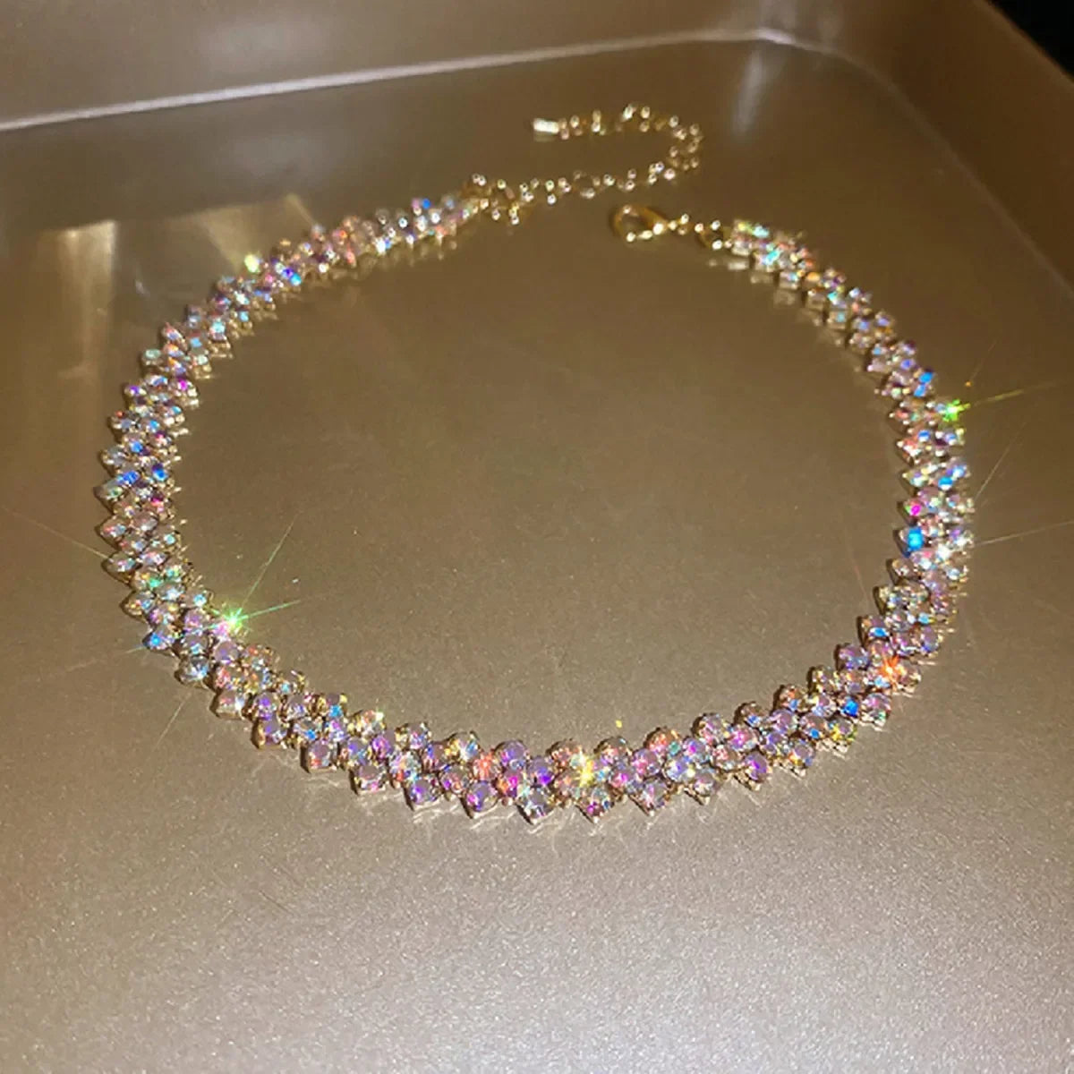 Collar Gargantilla Multicolor de Cristal