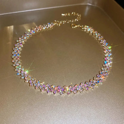 Collar Gargantilla Multicolor de Cristal