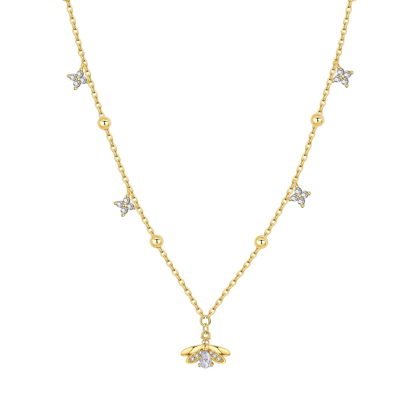 Collar Flor Circonita | Plata 925