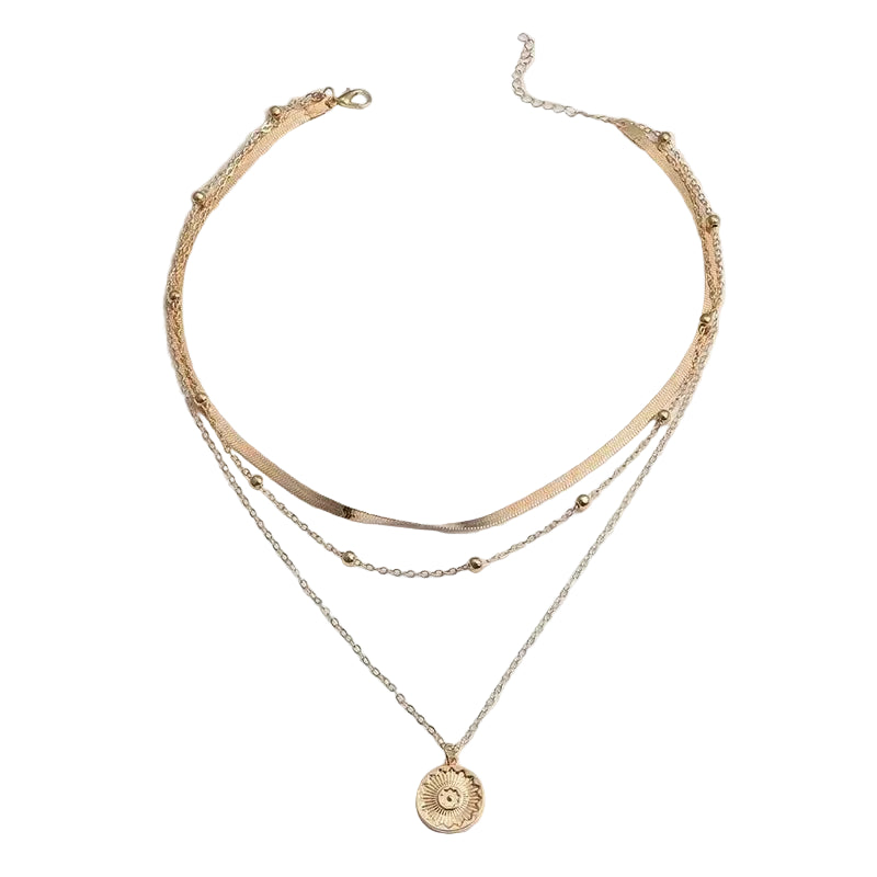 Collar Triple Capa Circonita | Dorado