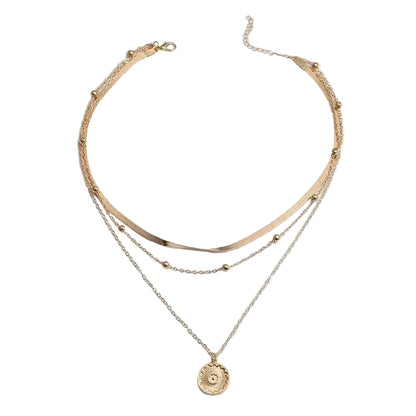 Collar Triple Capa Circonita | Dorado