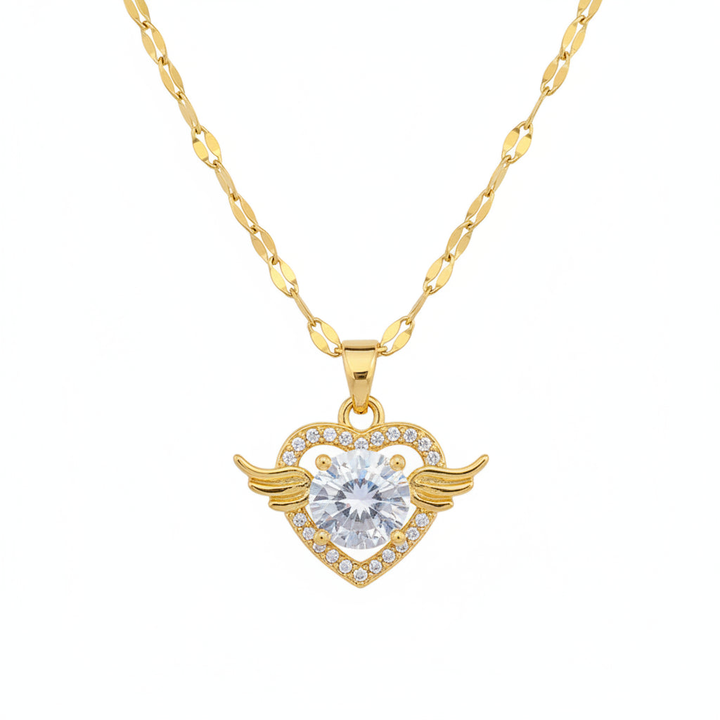 Collar Corazón Circonita | Acero