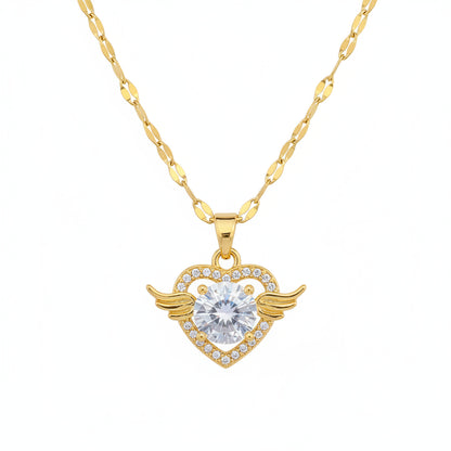 Collar Corazón Circonita | Acero