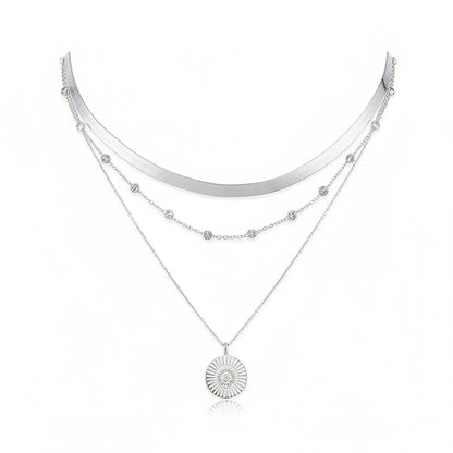 Collar Triple Capa Circonita | Dorado