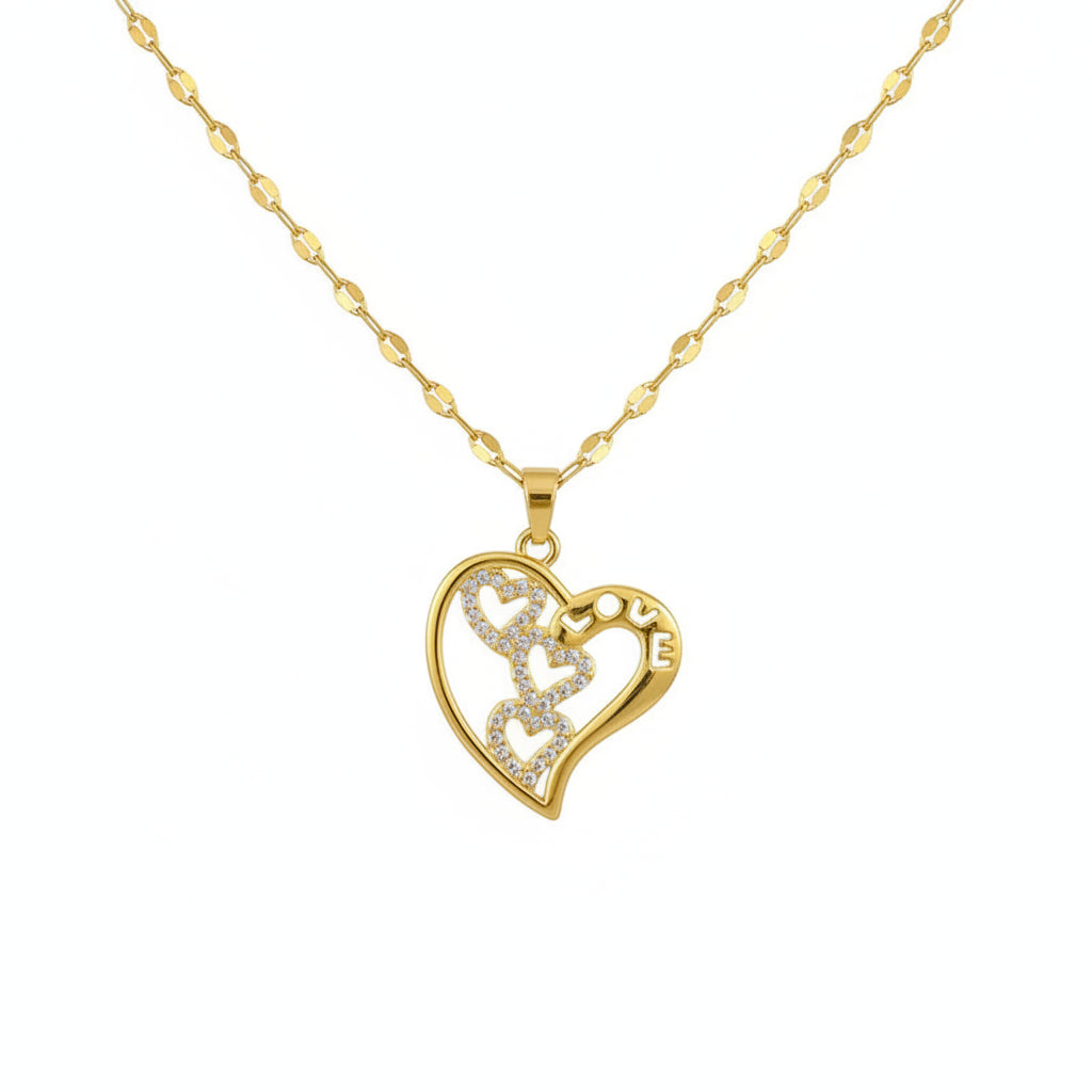 Collar Corazón Circonita | Acero