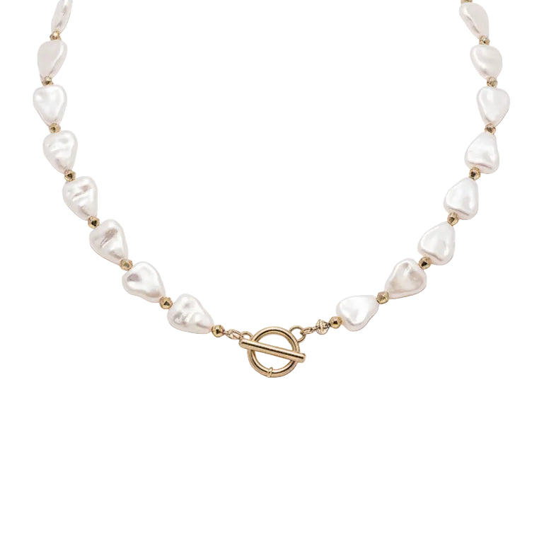 Collar Perla Corazón Colgante