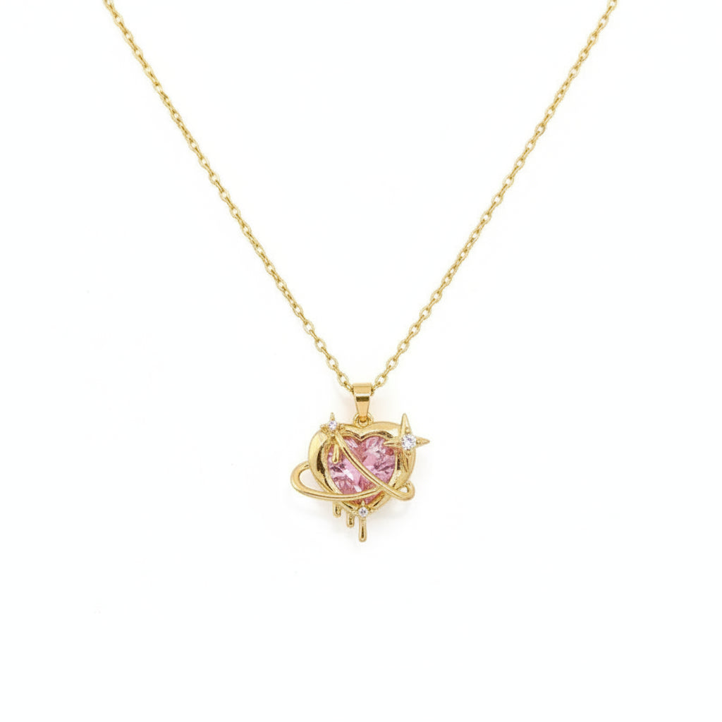 Collar Corazón Circonita | Acero