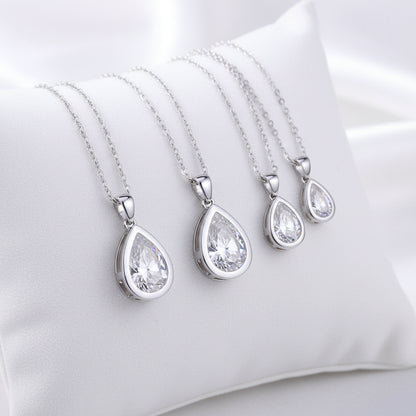 Collar Gota Moissanita | Plata 925 GRA