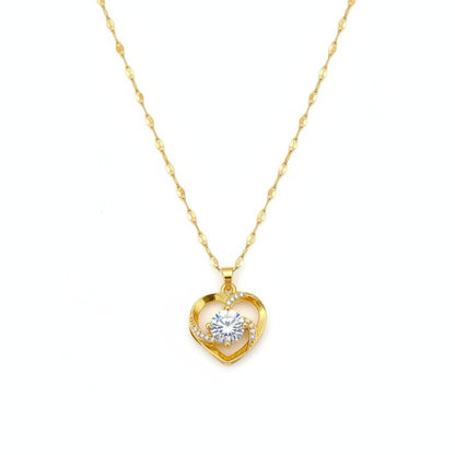 Collar Corazón Circonita | Acero