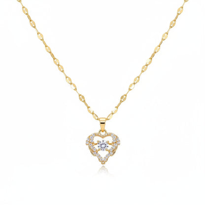 Collar Corazón Circonita | Acero