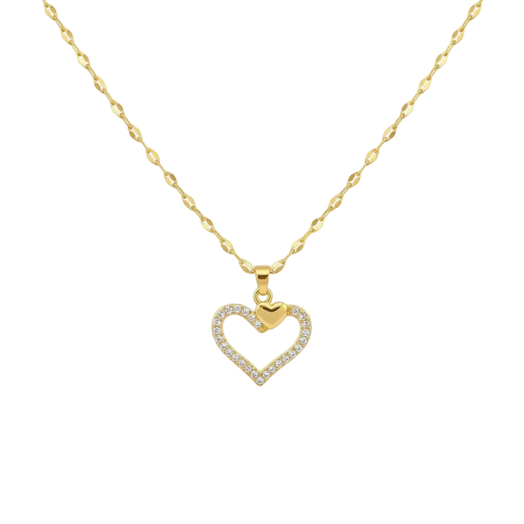 Collar Corazón Circonita | Acero