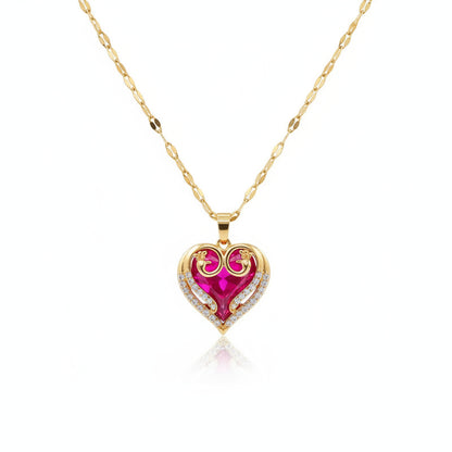 Collar Corazón Circonita | Acero