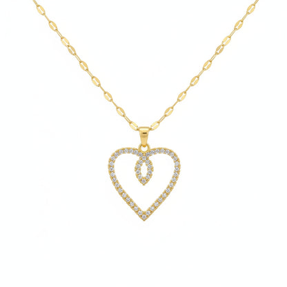 Collar Corazón Circonita Dorado