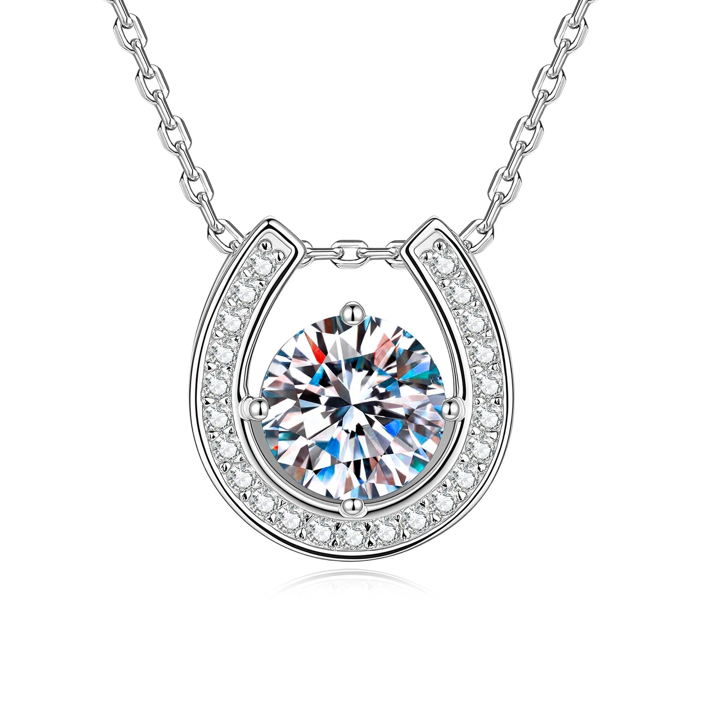 Collar Herradura Moissanita | Plata 925